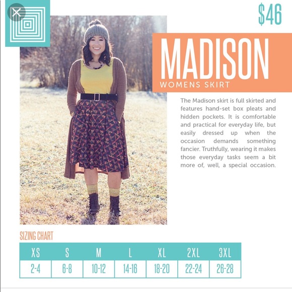 LuLaRoe Madison skirt - Picture 2 of 2